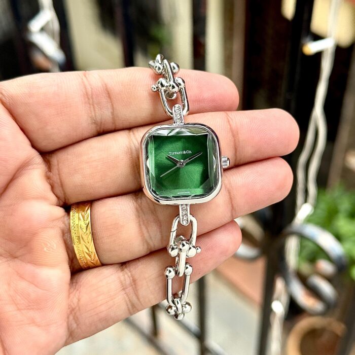 Tiffany & Co. Green Dial Chain Link Watch - Image 2
