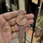 Daniel Wellington Rose Gold Dial Mesh Watch
