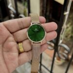 Daniel Wellington Rose Gold Mesh Watch - Green Dial