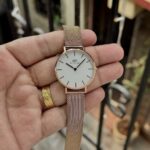 Daniel Wellington Rose Gold Mesh Watch – White Dial
