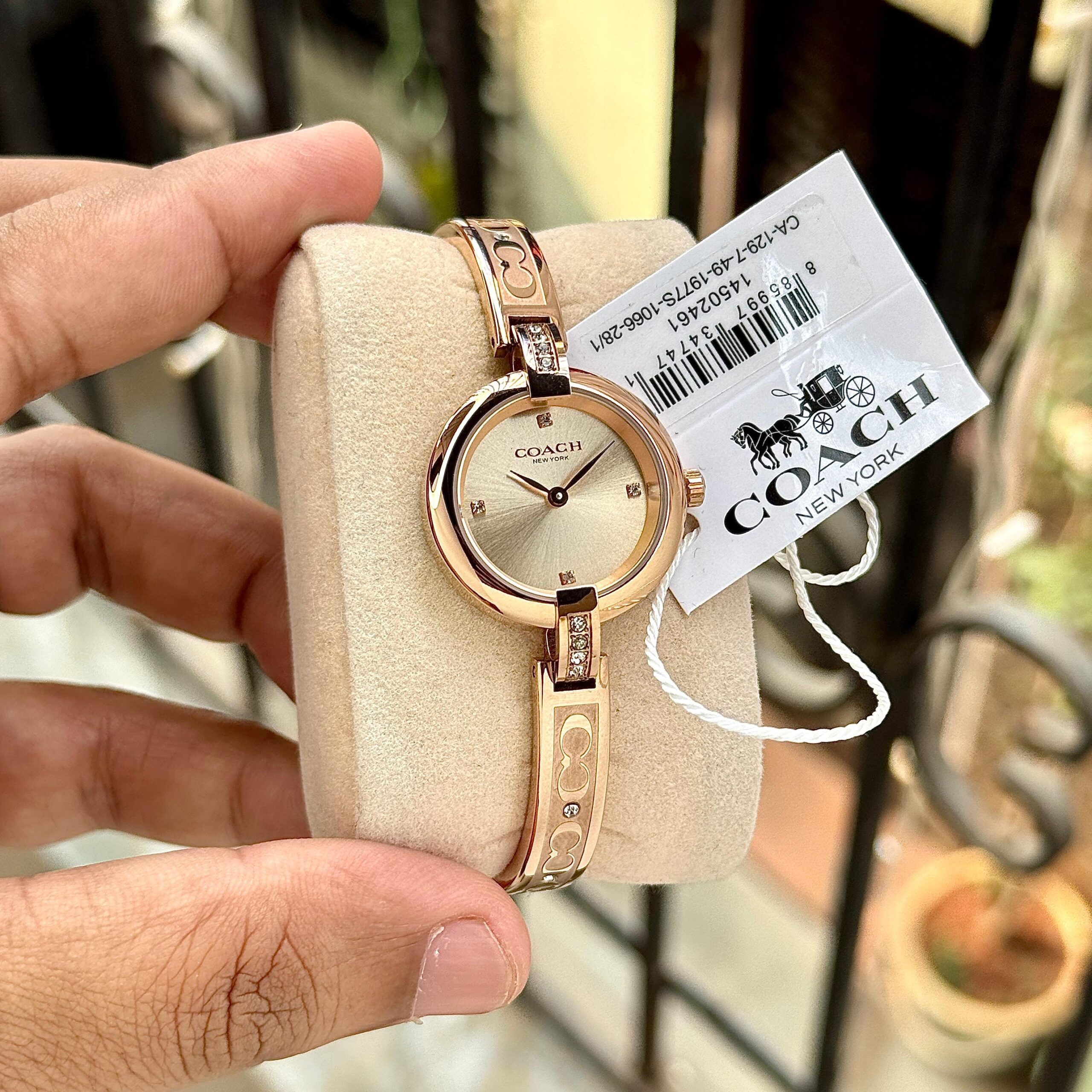 a572b600-56d1-42ee-8049-ffc6f6dcbdee Coach New York Champagne Gold Dial Women’s Watch - Image 1