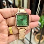 Fossil Square Women's Green Dial Watch