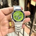 Casio G-Shock “CasiOak” – Neon Green Dial Stainless Steel Analog-Digital Watch
