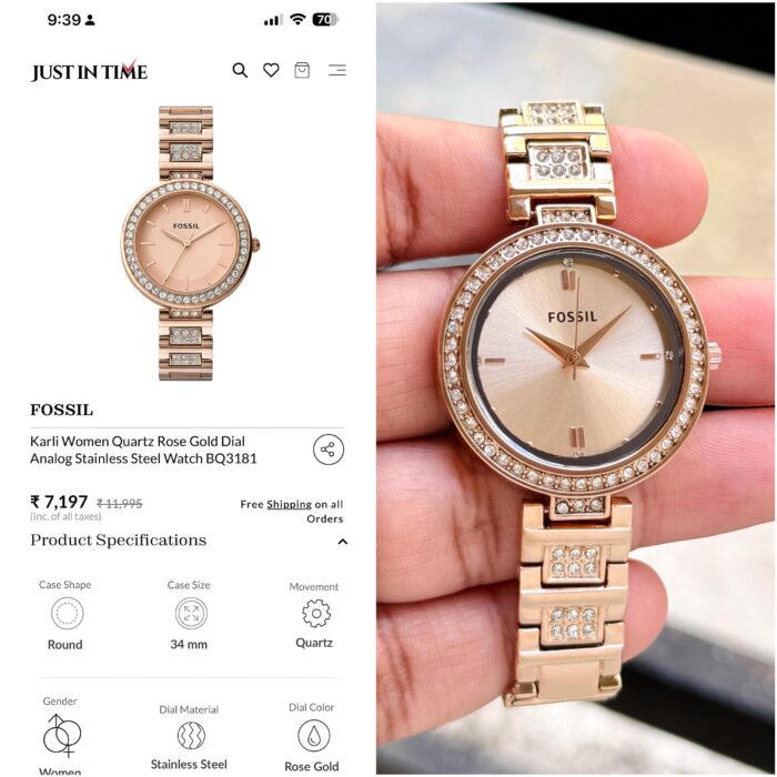 Fossil Karli Rosegold Women's Watch - Image 3