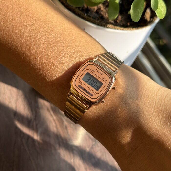 Mini Casio Vintage Digital Watch – Rose Gold - Image 2