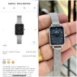 Daniel Wellington Inspired Quadro Lumine Pressed Piano Watch – Silver-Tone & Black MOP - Image 3