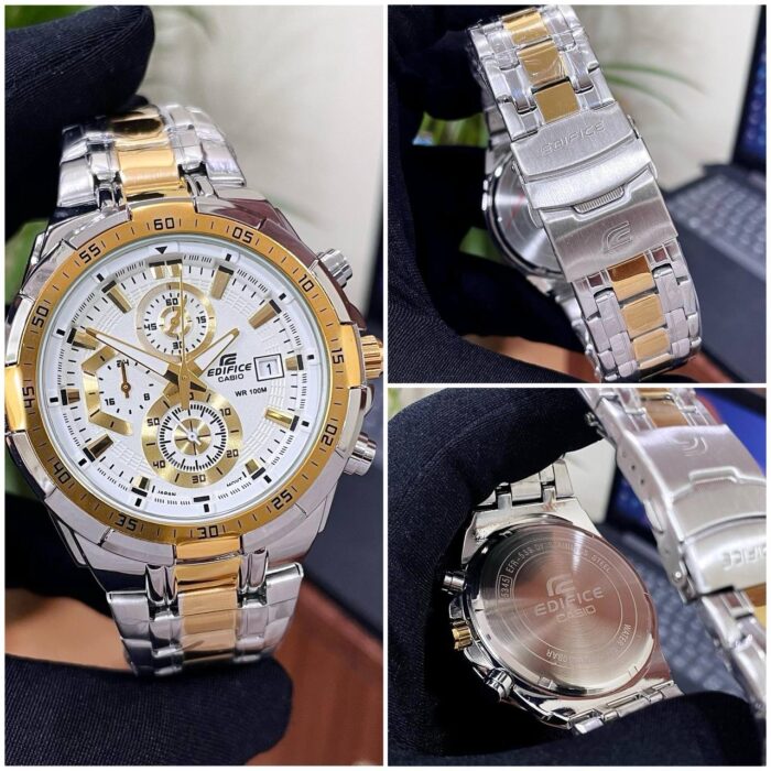 Casio Edifice Style Two-Tone Chronograph Watch – Silver & Gold - Image 5