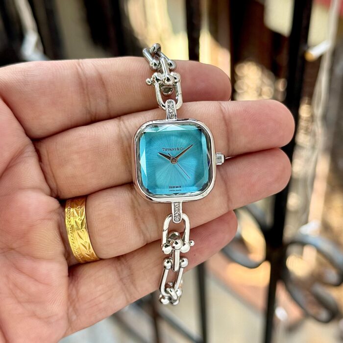 Tiffany & Co. Blue Dial Chain Link Watch - Image 2