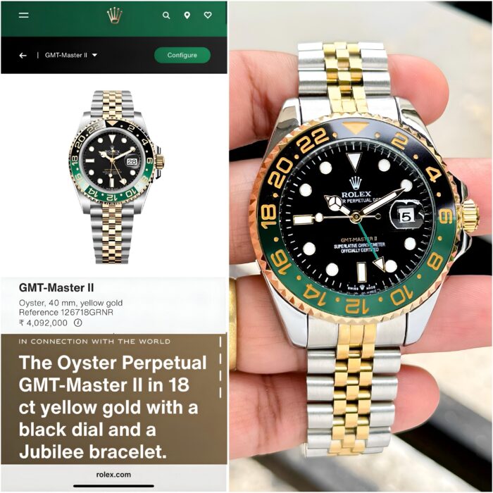 Rolex GMT-Master II Dual-Tone Men’s Watch – Green Black Bezel Edition - Image 5