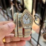 Just Cavalli Inspired Serpent Bangle Watch – Two-Tone Gold & Silver Elegance With White Dial