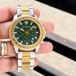 Versace Green Dial Dual-Tone Chronograph Men’s Watch – Luxury Edition - Image 3