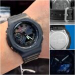 G-Shock Inspired GA-2100 Style Men’s Watch – Black Resin Multicolour Dial - Image 2
