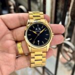 Armani Exchange Gold-Tone Three-Hand Men’s Watch (Black Dial) – AX2857 - Image 2