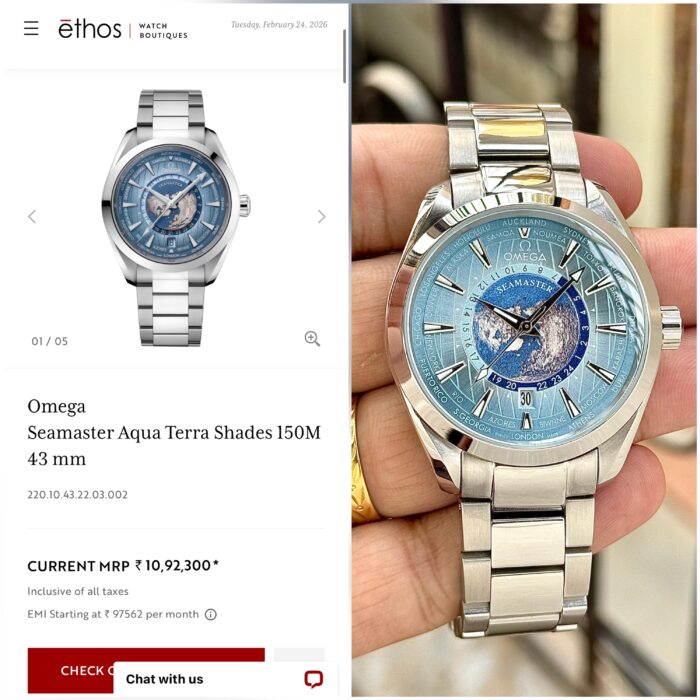 Omega Seamaster Aqua Terra Shades 150M Men’s Watch – Blue World Dial Edition - Image 3