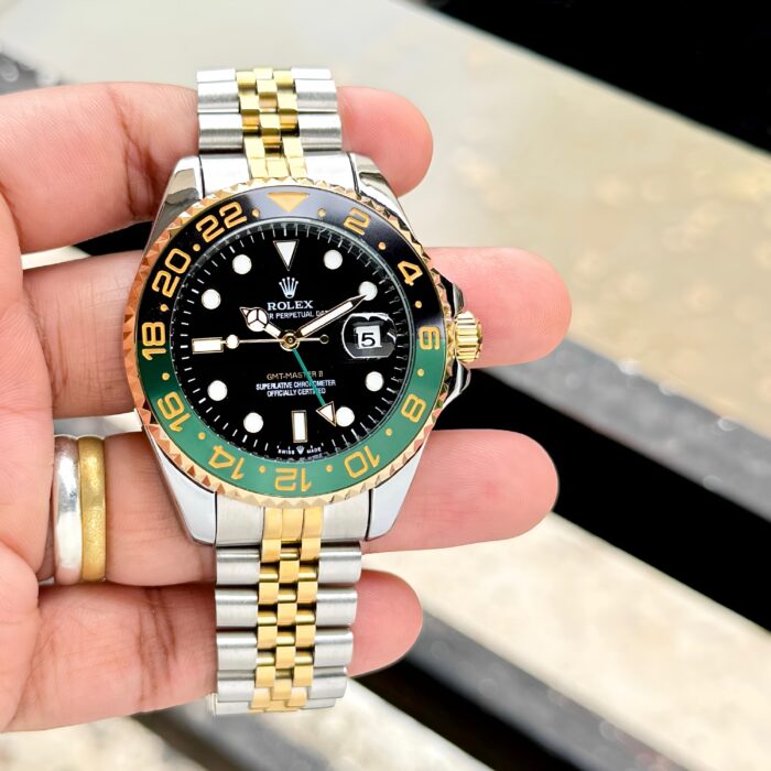Rolex GMT-Master II Dual-Tone Men’s Watch – Green Black Bezel Edition - Image 2