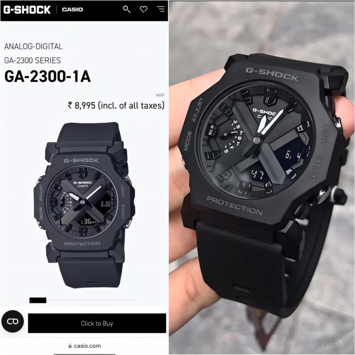 Casio G-Shock GA-2300-1A Analog-Digital Watch – Matte Black Tough Edition - Image 4
