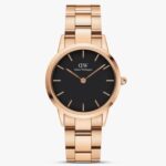 Daniel Wellington Iconic Link Watch – Rose Gold & Black Dial Edition