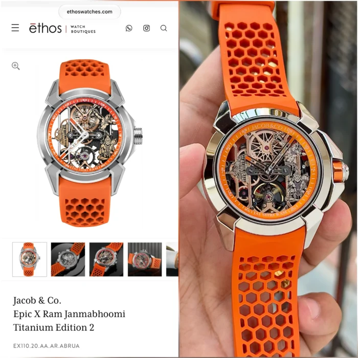 JACOB & CO. EPIC X RAM JANMABHOOMI TITANIUM EDITION 2 — ORANGE EDITION - Image 5