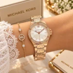 MICHAEL KORS ROSE GOLD TONE CRYSTAL-EMBELLISHED LADIES WATCH